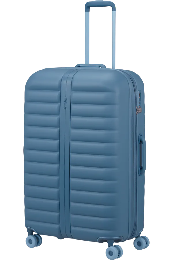 Mala de Viagem Grande 77cm Expansível 4 Rodas Azul Aço - Neovibe | American Tourister®