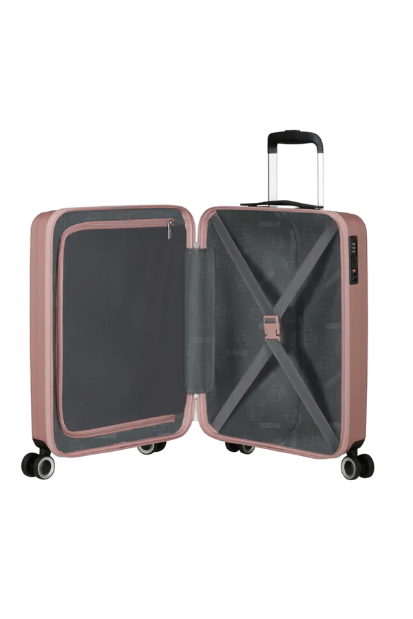 Mala de Cabine 55cm 4 Rodas Rosa Metálico - AeroJoy | American Tourister