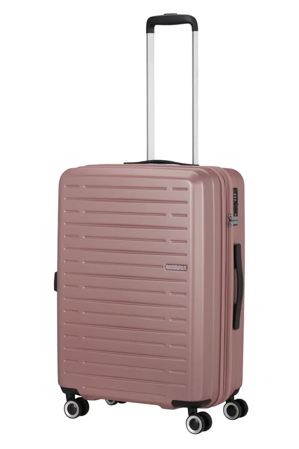 Mala de Viagem Média 66cm Expansível 4 Rodas Rosa Metálico - AeroJoy | American Tourister