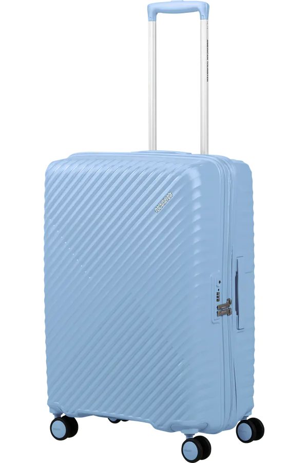 Mala de Viagem Média 68cm Expansível 4 Rodas Azul Glacial - Diablast | American Tourister®