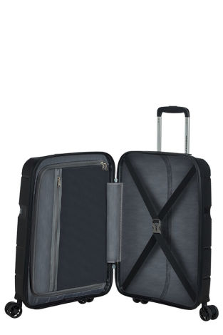 Mala de Cabine 55cm c/ 4 Rodas Preta - Linex | American Tourister