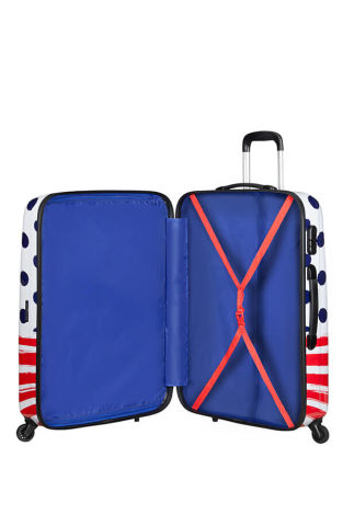 Mala de Viagem Grande 75cm 4 Rodas Minnie Pontos Azuis - Disney Legends | American Tourister