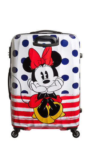 Mala de Viagem Grande 75cm 4 Rodas Minnie Pontos Azuis - Disney Legends | American Tourister