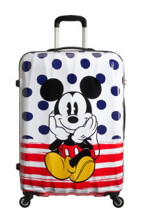 Mala de Viagem Grande 75cm 4 Rodas Mickey Pontos Azuis - Disney Legends | American Tourister