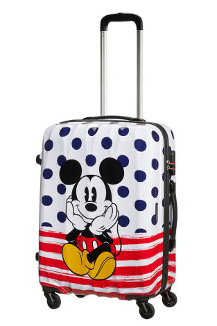 Mala de Viagem Média 65cm 4 Rodas Mickey Pontos Azuis - Disney Legends | American Tourister