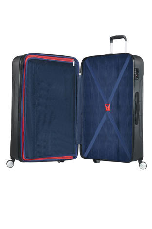 Interior - Mala de Viagem Grande 78cm Expansível 4 Rodas Preta - Tracklite | American Tourister